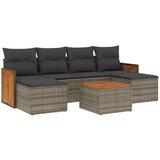  The Living Store Vrtna sedežna garnitura 7-delna z blazinami siv poli ratan - Vrtna Sedežna Garniture, (21461969) | Shoptok.si