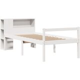 Krevet s regalom za knjige bez madraca bijeli 75x190cm borovina | Eponuda.com