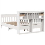 vidaXL Posteljni okvir brez vzmetnice bel 140x190 cm trdna borovina | Shoptok.si