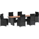  Vanjski set za objedovanje 7 kom. Crna poliratan | shoptok.hr