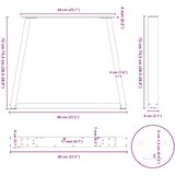  Noge za blagovaonski stol V-oblik 3 kom Bijele 80 x (72-73,3) cm Čelik | shoptok.hr