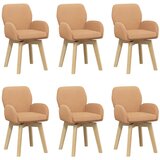 vidaXL Vrtilne jedilne stole 6 pcs Bouclé Bež 54 x 58 x 87 cm, (5000296663) | Shoptok.si