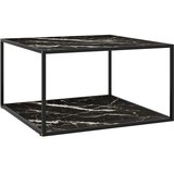  Stolić za kavu crni s crnim mramornim staklom 90 x 90 x 50 cm | shoptok.hr