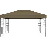  Sjenica s LED svjetlosnim trakama 3 x 4 m smeđe-siva od tkanine | shoptok.hr