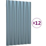 Krovni paneli 12 kom od pocinčanog čelika sivi 60x36 cm | shoptok.hr