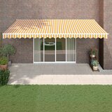 vidaXL avtomatsko zložljiva tenda rumena in bela 5x3 m | Shoptok.si