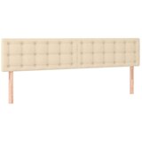  Krevet s oprugama i madracem krem 200 x 200 cm od tkanine | shoptok.hr