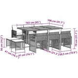 vidaXL Vrtna jedilna garnitura 11-delna z blazinami bež poli ratan, (21316409) | Shoptok.si