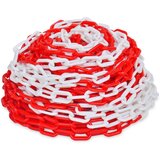 vidaXL 30 m Plastična Opozorilna Veriga Rdeče in Bele Barve Cene