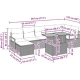  Vrtni set za objed s jastukom 8 pcs Crna i Plavozelena | shoptok.hr