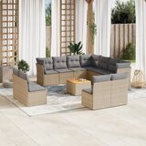 vidaXL 12-dijelni set vrtnih sofa od poliratana s jastucima bež | shoptok.hr