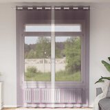 vidaXL Voile zavese z vponkami 2 kosa vijolična 140x260 cm | Shoptok.si