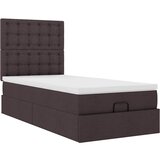 vidaXL Otomanski posteljni okvir z vzmetnico rjav 90x190 cm blago, (21610509) | Shoptok.si