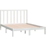  Okvir za krevet od masivne borovine bijeli 140 x 190 cm | shoptok.hr