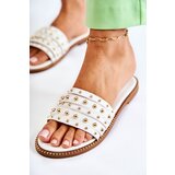 S. BARSKI Women's Leather Slippers With Decoration White Brien | ePonuda.com