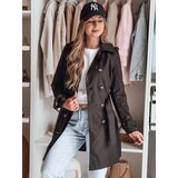 DStreet Trencz damski dwurzędowy z paskiem BELISION czarny | shoptok.hr