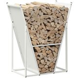 vidaXL Stalak za drva bijela 69,5x35x81 cm hladno valjani čelik | shoptok.hr