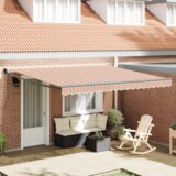 vidaXL Retraktilna tenda Večbarvno 400x300 cm Tkanine | Shoptok.si