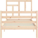  Kreveta s uzglavljem 90 x 200 cm od masivnog drva | shoptok.hr