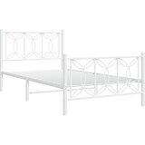  Metalni okvir kreveta uzglavlje i podnožje bijeli 100x200 cm | shoptok.hr