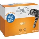 Smilla Adult koščki z zelenjavo 12 x 85 g - s postrvjo in stročjim fižolom | Shoptok.si