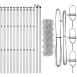  Stup za ogradu Srebrno 25 x 0,4 m (mreža 60 x 60 mm) Čelik | shoptok.hr