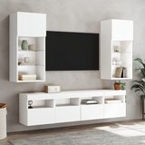  Zidni TV ormarići s LED svjetlima 2 kom bijeli 40x30x40 cm | shoptok.hr