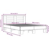  Okvir kreveta boja hrasta 140x200cm konstruirano drvo i metal | shoptok.hr