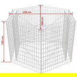  Šesterokutna gabionska sadlica 160 x 140 x 100 cm | shoptok.hr