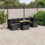 vidaXL 8-dijelni set vrtnih sofa od poliratana s jastucima crni | shoptok.hr