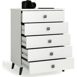 AKORD Mobi K-05 Komoda, 5 Predalov, Bela/Črna, (5000332160) | Shoptok.si