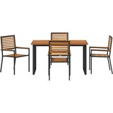  Vrtni set za objed 5 pcs Crna Čvrsto drvo akacije | shoptok.hr