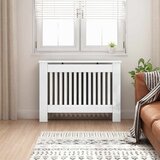 vidaXL Pokrov radiatorja Visok sijaj bela 112 x 19 x 81,5 cm | Shoptok.si