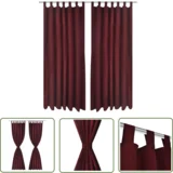  2 kosa bordo satenasih zaves z obročki 140 x 225 cm - Zavesa, (21744139)