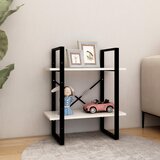 Ormarić za knjige s 2 razine bijeli 60x30x70cm masivna borovina | shoptok.hr