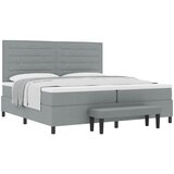  Krevet s opruga kutije Svijetlo siva 200 x 200 cm tkanina | shoptok.hr
