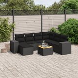  8-dijelni set vrtnih sofa od poliratana s jastucima crni Crna 83 x 62 x 69 cm | shoptok.hr
