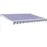Tenda na uvlačenje plavo-bijela 3 x 2,5 m tkanina i aluminij | shoptok.hr