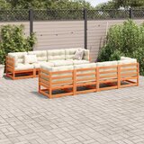  9-dijelni set vrtnih sofa s jastucima voštano smeđi od borovine | Eponuda.com
