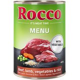  Varčno pakiranje Rocco Menu 24 x 400 g - Govedina z jagnjetino, zelenjavo in rižem | shoptok.hr
