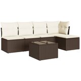 Maison Chic Seti vrtnega pohištva - Vrtna garnitura - Vrtni pohištvo set 6-delna z blazinami rjav poli ratan, (21805314) | Shoptok.si