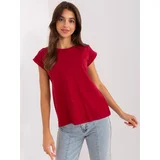Fashionhunters Burgundy cotton women's T-shirt BASIC FEEL GOOD