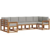  Set vanjskih sofa 7 kom. Prirodna i svjetlosiva | shoptok.hr