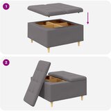  Otoman za pohranu s jastukom Sivi 80 x 80 x 45 cm Umjetna koža | shoptok.hr