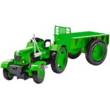  Metal Farm Tractor With Trailer Green 1:18 | Shoptok.si