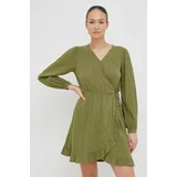 Roxy Pamučna haljina boja: zelena, mini, ravna