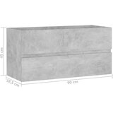 Ormarić za umivaonik boja betona 90x38,5x45cm konstruirano drvo | shoptok.hr