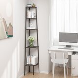 vidaXL 5-nadstropni kotni regal črn 45,5x31,5x180 cm Cene