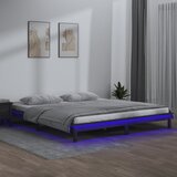 The Living Store LED posteljni okvir siv 135x190 cm trden les - Posteljni Okvir, (21524944) Cene
