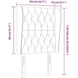  Uzglavlje s ušima tamnosivo 83 x 23 x 118/128 cm baršunasto | shoptok.hr